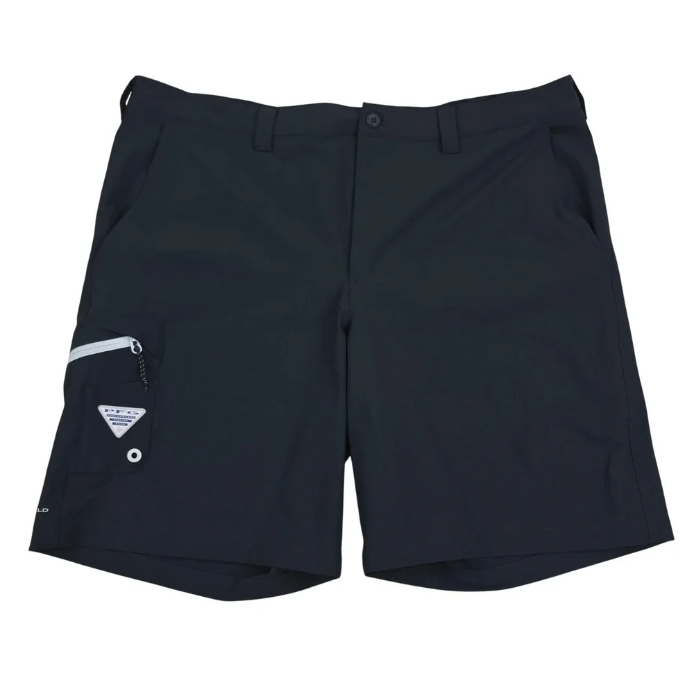 Columbia PFG Omni-Shield Fishing Shorts Mens 42 Black Stretch Cargo Water Repel